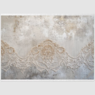 Lace Patina, Beige Gray Shabby Chic Background Tissue Paper