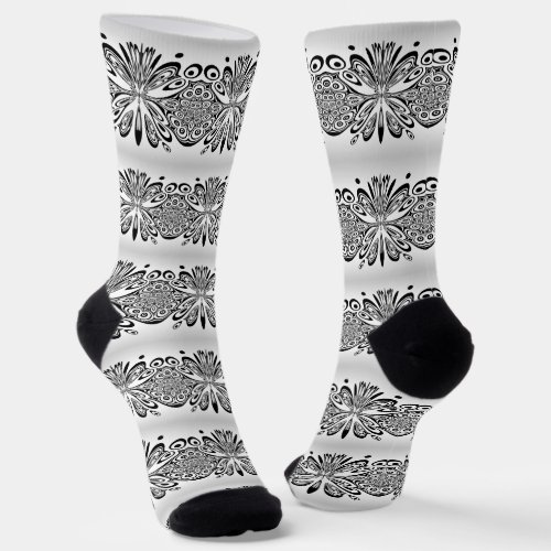 Lace Pattern Crew Socks