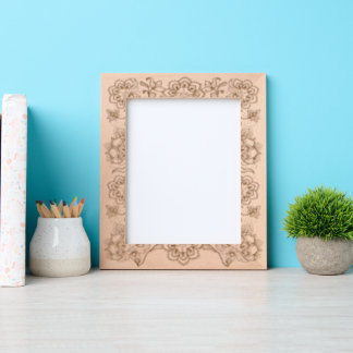 Lace Pattern Floral Motif Portrait Size 8"x10" Engraved Frames