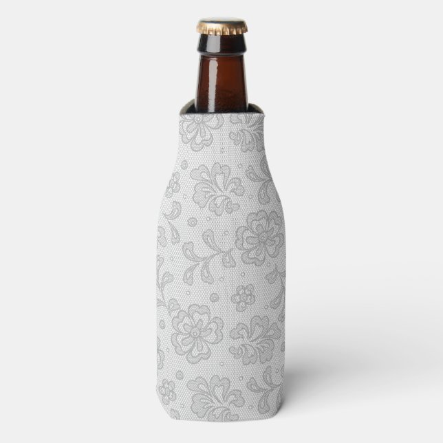 Lace pattern, flower vintage 1 bottle cooler (Bottle Front)