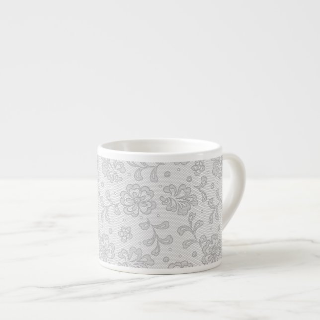 Lace pattern, flower vintage 1 espresso cup (Front Right)