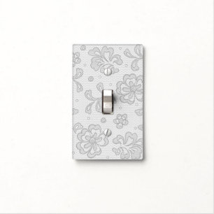 Lace pattern, flower vintage 1 light switch cover