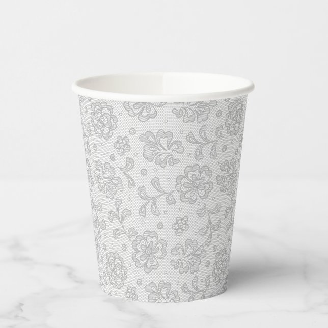 Lace pattern, flower vintage 1 paper cups (Left)