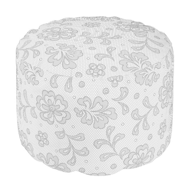 Lace pattern, flower vintage 1 pouf (Angled Front)