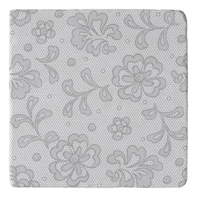 Lace pattern, flower vintage 1 trivet (Front)