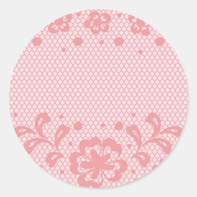 Lace pattern, flower vintage 3 classic round sticker (Front)