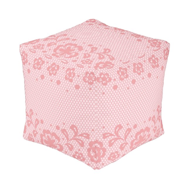 Lace pattern, flower vintage 3 pouf (Angled Front)