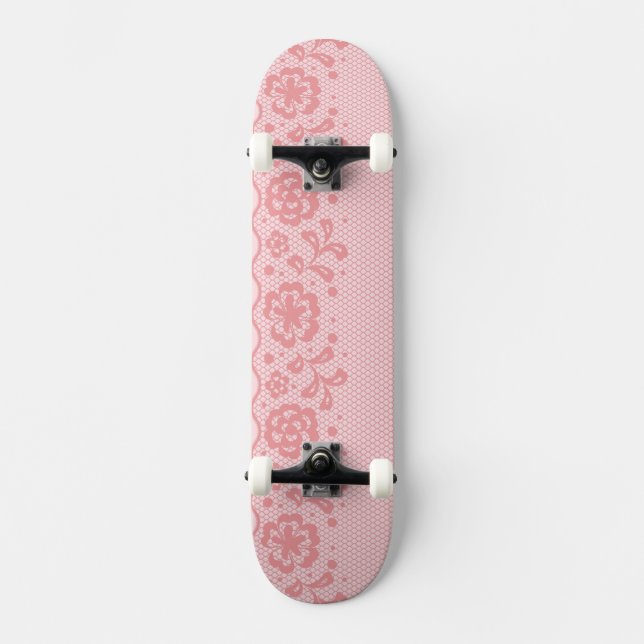 Lace pattern, flower vintage 3 skateboard deck (Front)