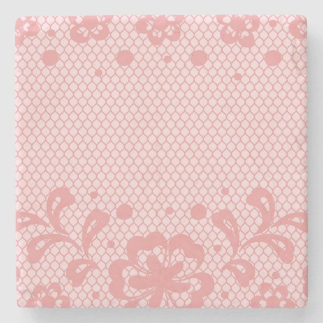 Lace pattern, flower vintage 3 stone coaster (Front)