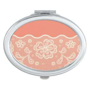 Lace pattern, flower vintage 4 vanity mirror