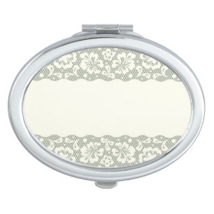 Lace pattern, flower vintage 5 compact mirror