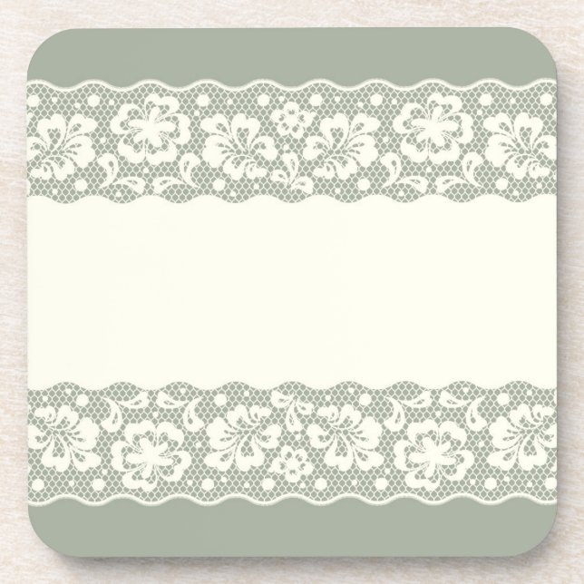 Lace pattern, flower vintage 5 drink coaster (Front)