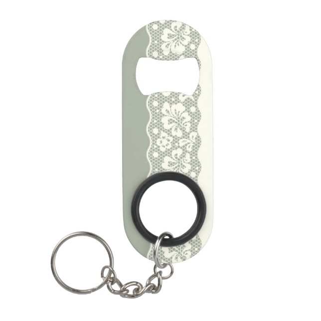 Lace pattern, flower vintage 5 keychain bottle opener (Front)