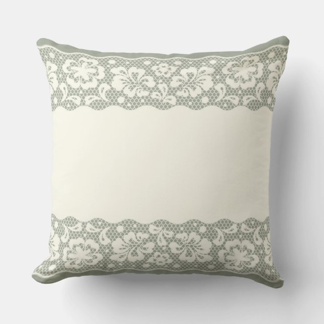 Lace pattern, flower vintage 5 throw pillow (Front)
