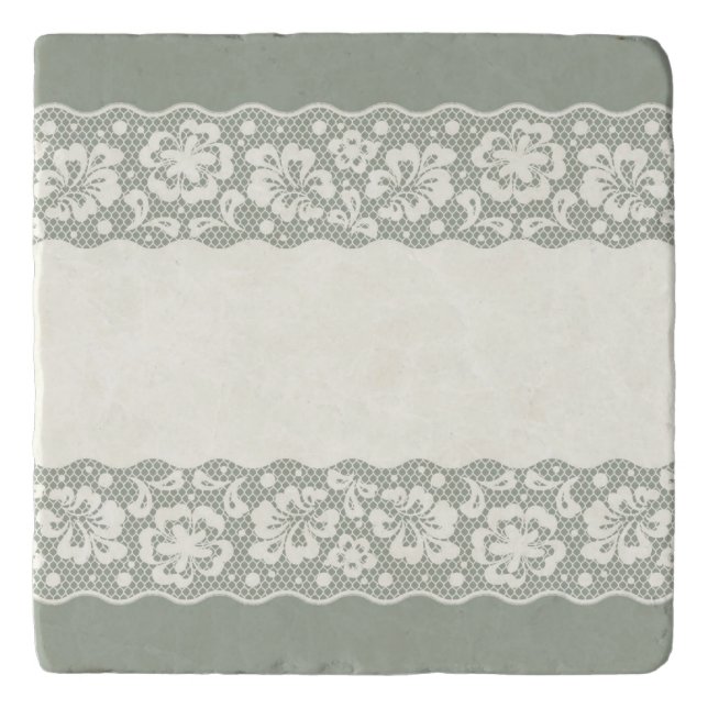 Lace pattern, flower vintage 5 trivet (Front)