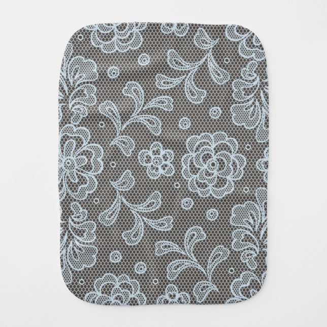 Lace pattern, flower vintage 6 baby burp cloth (Front)