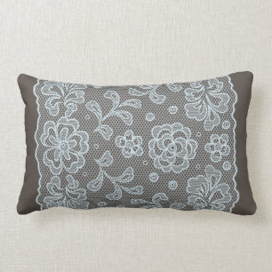 Lace pattern, flower vintage 6 lumbar pillow