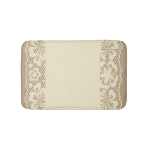 Lace pattern, flower vintage 7 bathroom mat