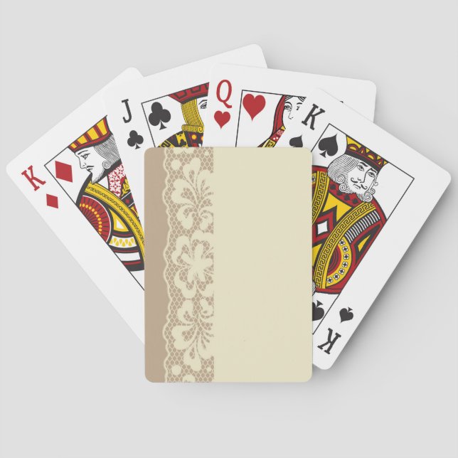 Lace pattern, flower vintage 7 poker cards (Back)