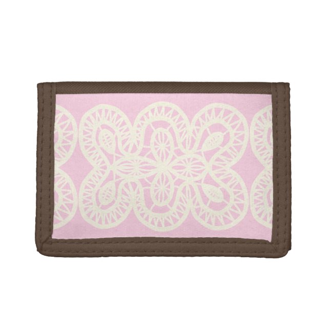 Lace Pattern Light Pink Wallet (Front)