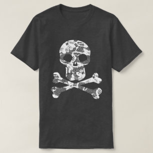 Lace Pattern Skull and Crossbones T-Shirt