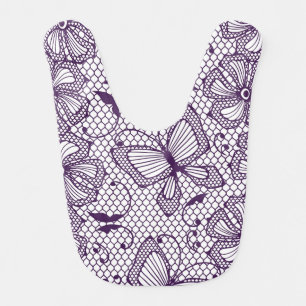 Lace pattern with butterflies baby bib