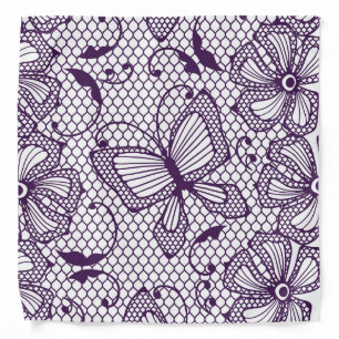 Lace pattern with butterflies bandana
