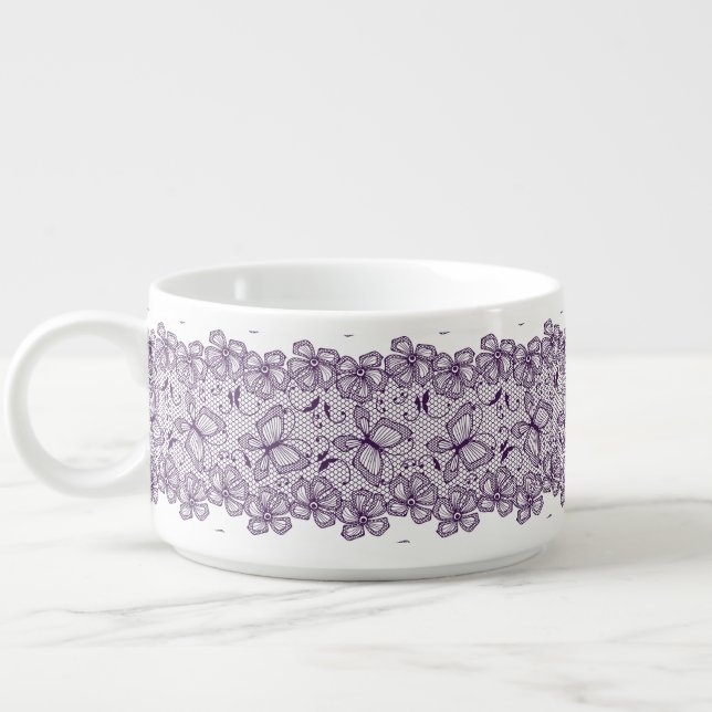 Lace pattern with butterflies bowl (Right)