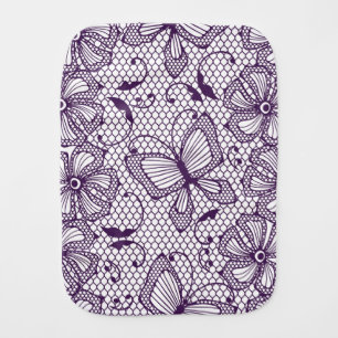 Lace pattern with butterflies burp cloth