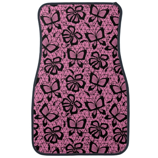lace pattern with butterflies car floor mat (Front)