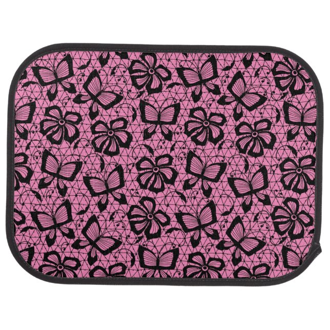 lace pattern with butterflies car floor mat (Rear)