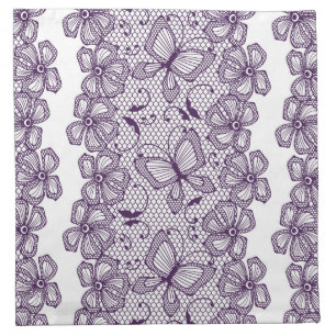 Lace pattern with butterflies cloth napkin