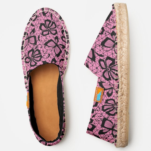 lace pattern with butterflies espadrilles (Side)