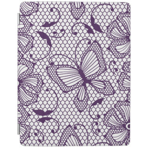 Lace pattern with butterflies iPad smart cover