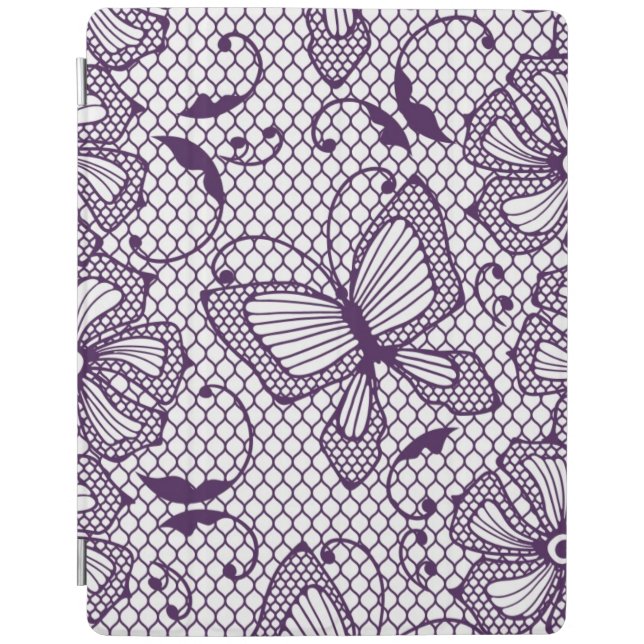 Lace pattern with butterflies iPad smart cover (Front)