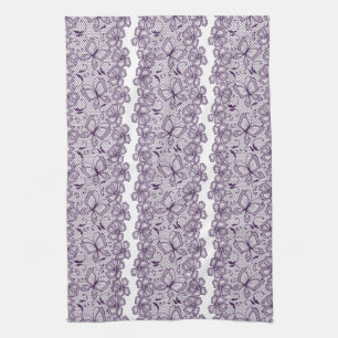 Lace pattern with butterflies kitchen towel