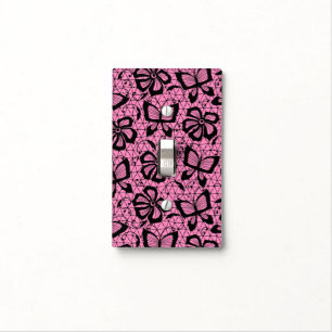 lace pattern with butterflies light switch cover
