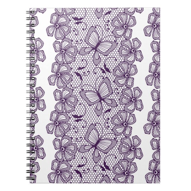 Lace pattern with butterflies notebook (Front)