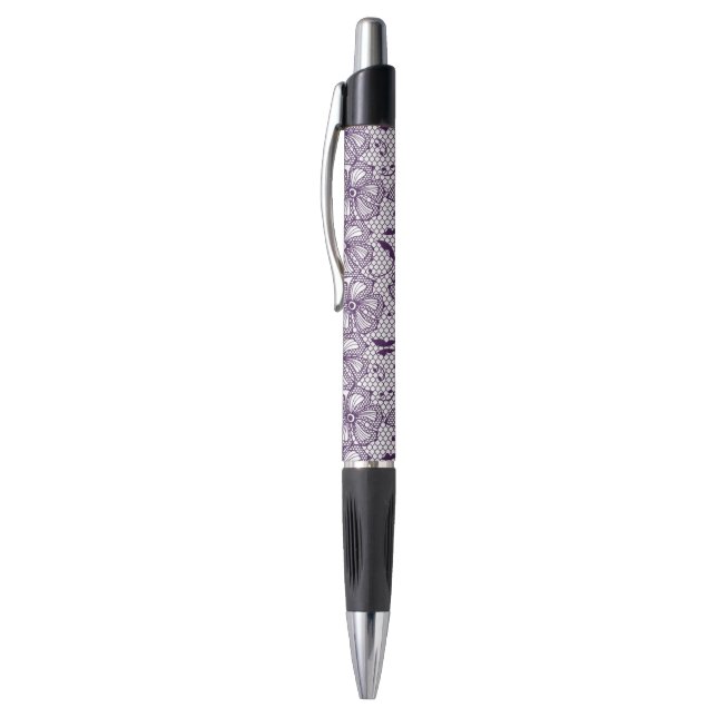 Lace pattern with butterflies pen (Top (Vertical))
