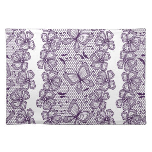 Lace pattern with butterflies placemat