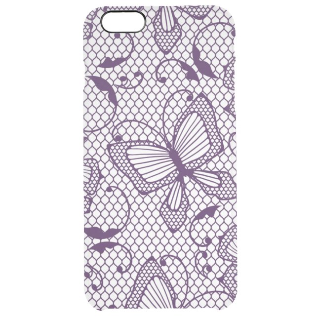 Lace pattern with butterflies uncommon iPhone case (Back)
