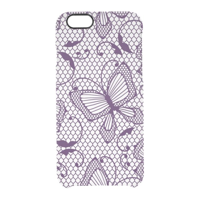 Lace pattern with butterflies uncommon iPhone case (Back)