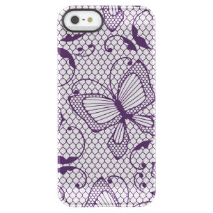 Lace pattern with butterflies permafrost iPhone SE/5/5s case