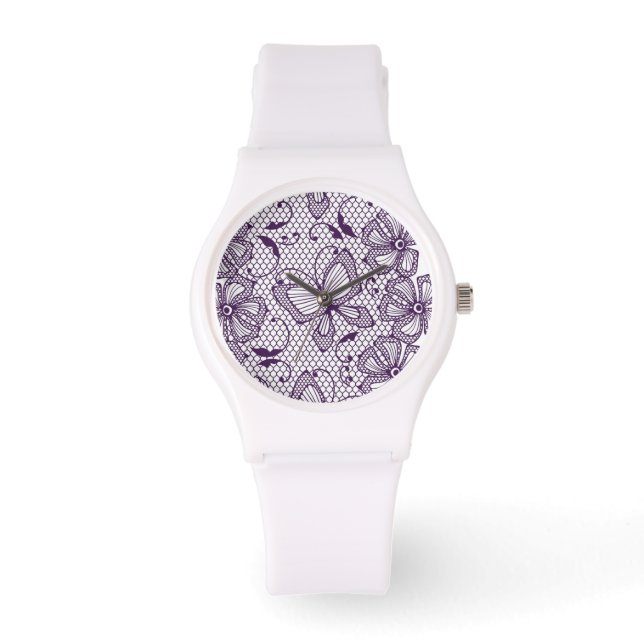 Lace pattern with butterflies watch (Front)