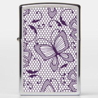Lace pattern with butterflies zippo lighter