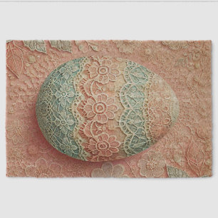 Lace pink blue pastel floral Easter egg drawing Fiber Doormat