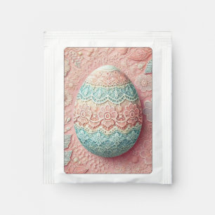 Lace pink blue pastel floral Easter egg drawing Tea Bag Drink Mix