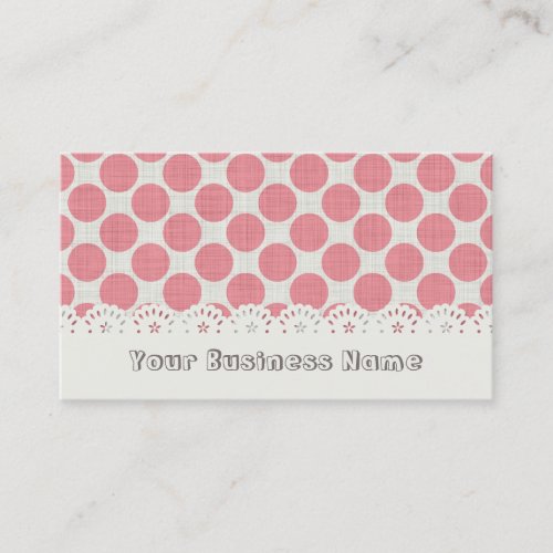 Lace &amp; Pink Dot Business Card