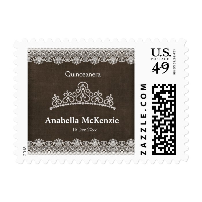 Lace Quinceanera (Brown) Postage