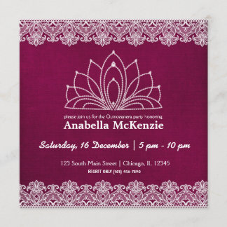Lace Quinceanera (Maroon) Invitation